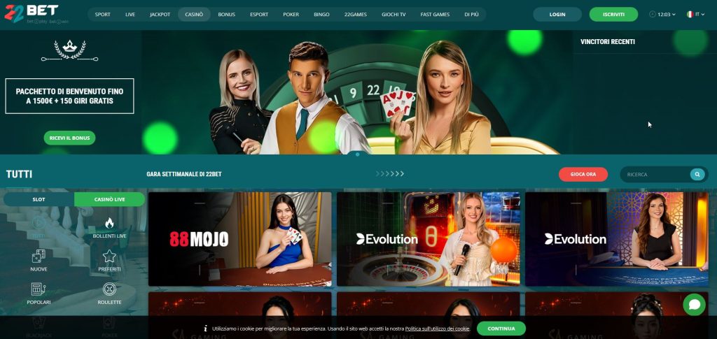 Un oceano di opportunità in un'unica schermata: 22Bet stupisce con la sua offerta sterminata di sport e casinò, sempre a portata di click